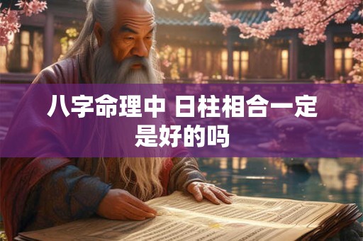 八字命理中 日柱相合一定是好的吗