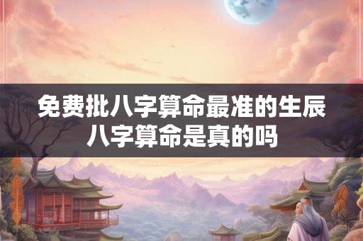 免费批八字算命最准的生辰八字算命是真的吗
