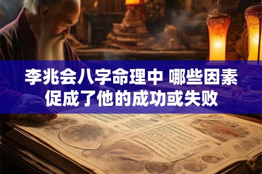 李兆会八字命理中 哪些因素促成了他的成功或失败
