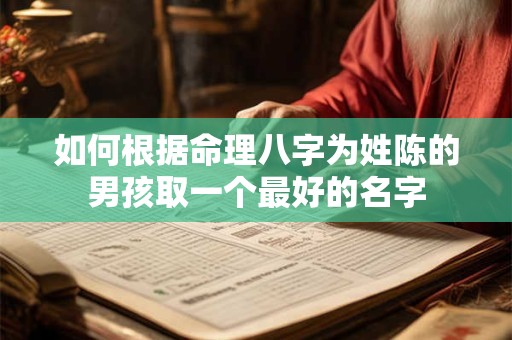 如何根据命理八字为姓陈的男孩取一个最好的名字