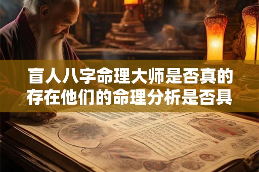 盲人八字命理大师是否真的存在他们的命理分析是否具有科学性