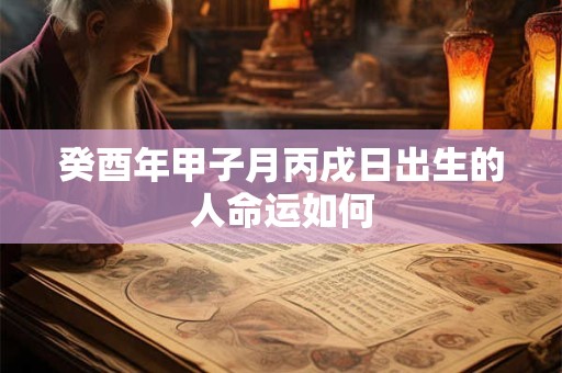 癸酉年甲子月丙戌日出生的人命运如何