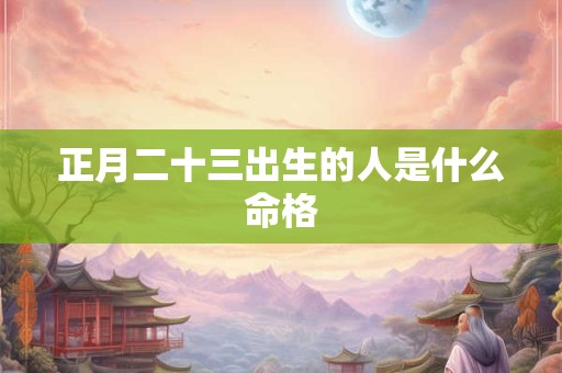 正月二十三出生的人是什么命格