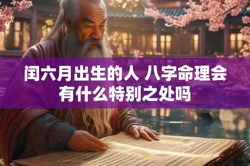 闰六月出生的人 八字命理会有什么特别之处吗