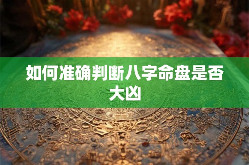 如何准确判断八字命盘是否大凶