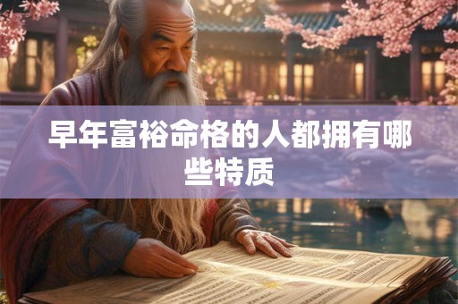 早年富裕命格的人都拥有哪些特质