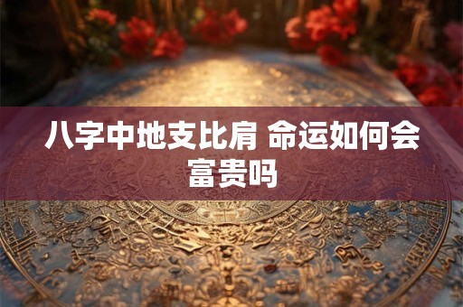 八字中地支比肩 命运如何会富贵吗