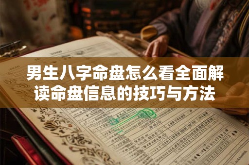 男生八字命盘怎么看全面解读命盘信息的技巧与方法