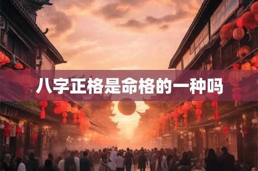 八字正格是命格的一种吗