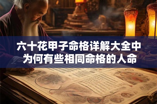 六十花甲子命格详解大全中 为何有些相同命格的人命运却不同
