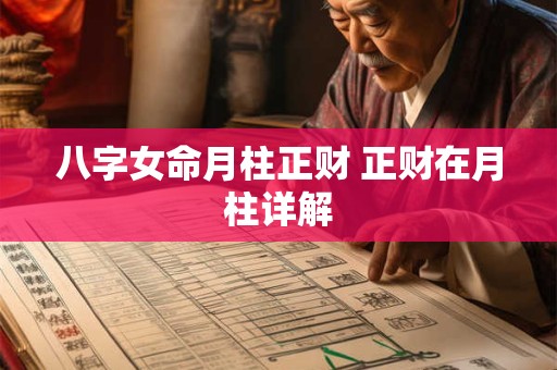 八字女命月柱正财 正财在月柱详解