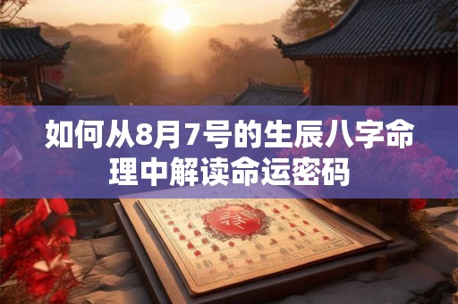 如何从8月7号的生辰八字命理中解读命运密码