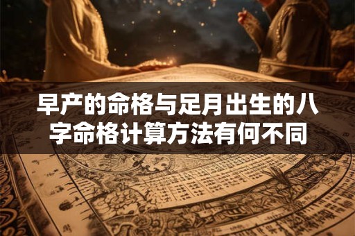 早产的命格与足月出生的八字命格计算方法有何不同