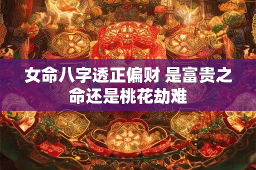 女命八字透正偏财 是富贵之命还是桃花劫难