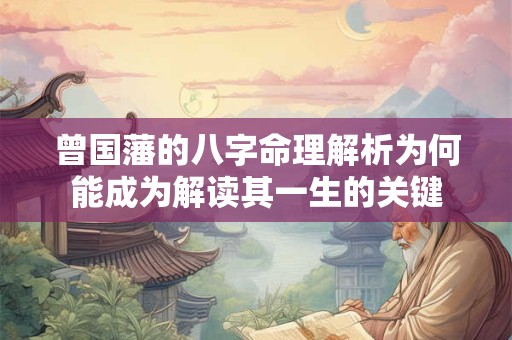 曾国藩的八字命理解析为何能成为解读其一生的关键