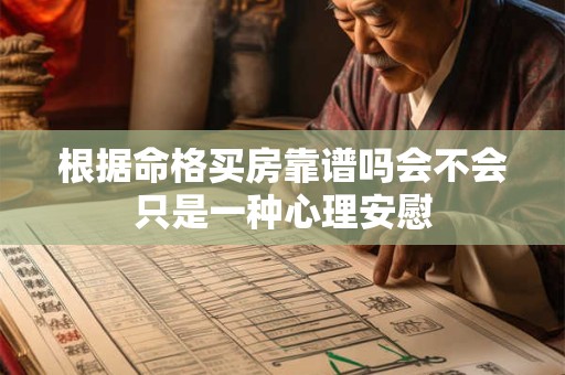 根据命格买房靠谱吗会不会只是一种心理安慰