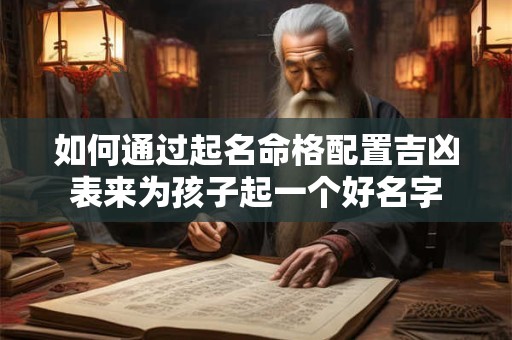 如何通过起名命格配置吉凶表来为孩子起一个好名字
