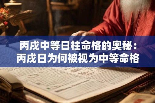 丙戌中等日柱命格的奥秘：丙戌日为何被视为中等命格
