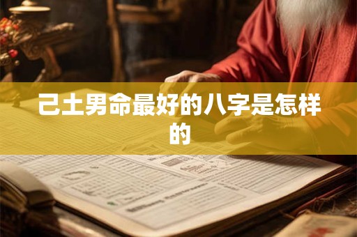 己土男命最好的八字是怎样的