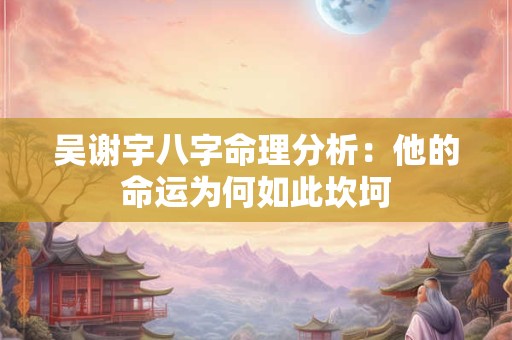 吴谢宇八字命理分析：他的命运为何如此坎坷