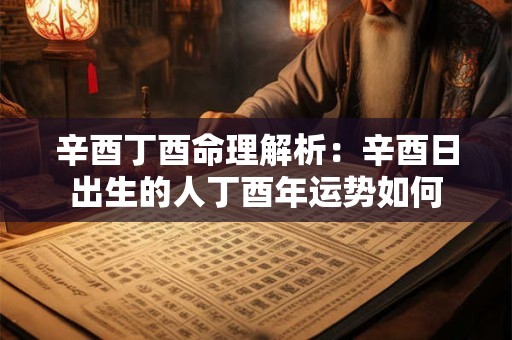 辛酉丁酉命理解析：辛酉日出生的人丁酉年运势如何