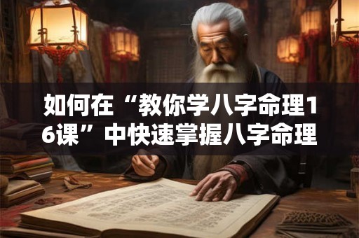 详细阅读:如何在“教你学八字命理16课”中快速掌握八字命理的精髓 如何在“教你学八字命理16课”中快速掌握八字命理的精髓