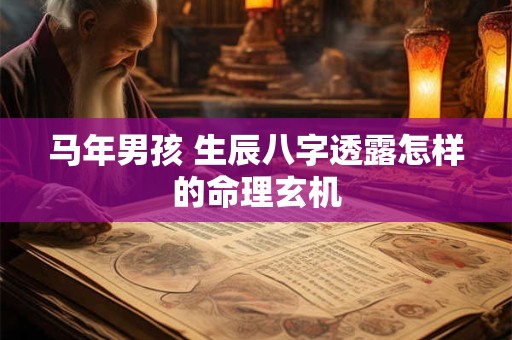 马年男孩 生辰八字透露怎样的命理玄机