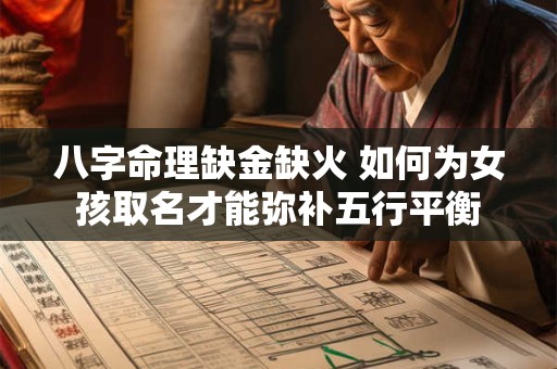 八字命理缺金缺火 如何为女孩取名才能弥补五行平衡