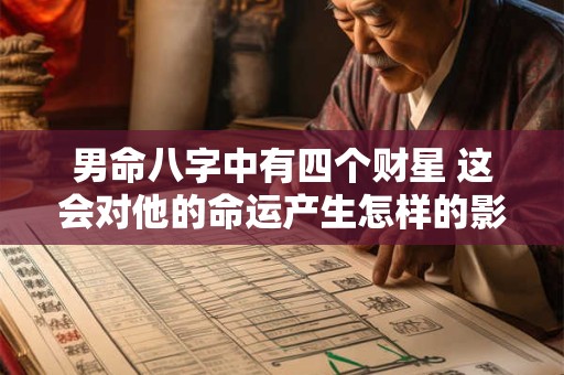 男命八字中有四个财星 这会对他的命运产生怎样的影响呢
