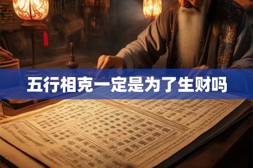 五行相克一定是为了生财吗