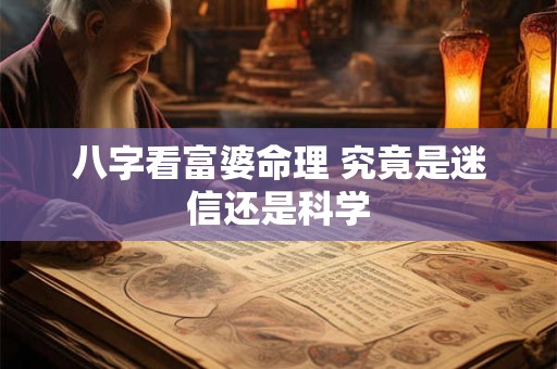 八字看富婆命理 究竟是迷信还是科学