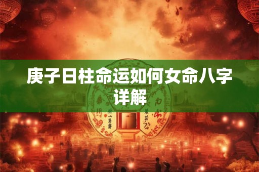 庚子日柱命运如何女命八字详解