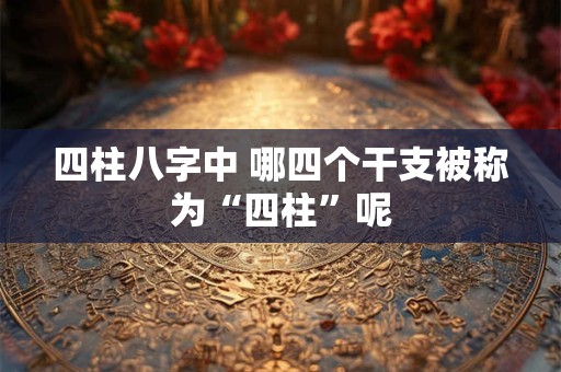 四柱八字中 哪四个干支被称为“四柱”呢