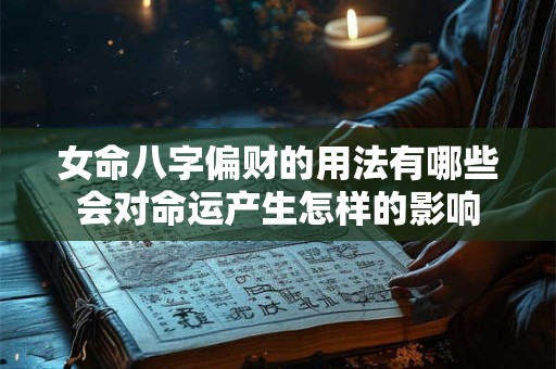 女命八字偏财的用法有哪些会对命运产生怎样的影响