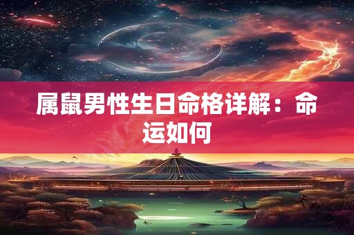 属鼠男性生日命格详解：命运如何