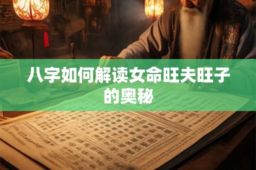 八字如何解读女命旺夫旺子的奥秘