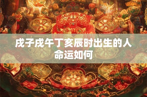 戌子戌午丁亥辰时出生的人命运如何