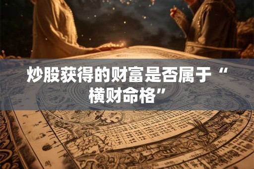 炒股获得的财富是否属于“横财命格”
