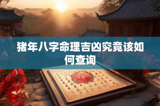 猪年八字命理吉凶究竟该如何查询
