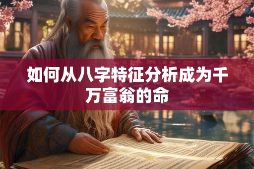 如何从八字特征分析成为千万富翁的命