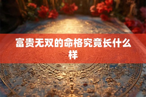 富贵无双的命格究竟长什么样