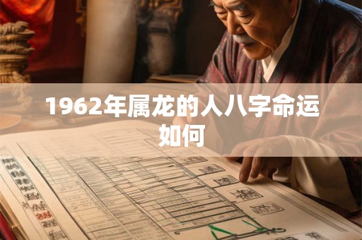 1962年属龙的人八字命运如何