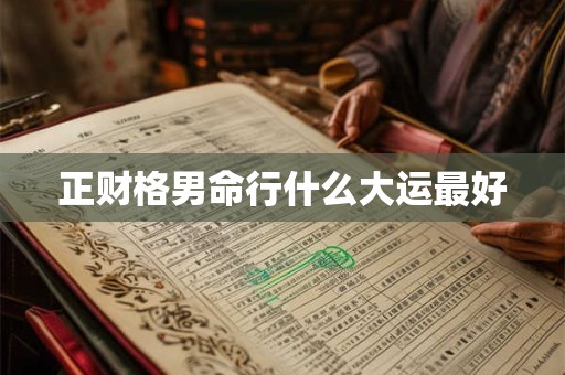 正财格男命行什么大运最好