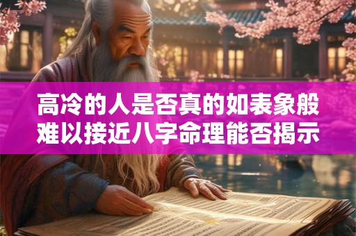 高冷的人是否真的如表象般难以接近八字命理能否揭示其性格特质
