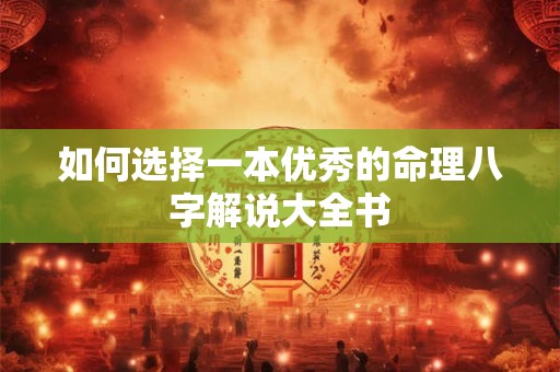 如何选择一本优秀的命理八字解说大全书