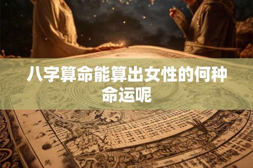 八字算命能算出女性的何种命运呢