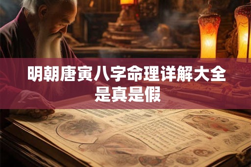 明朝唐寅八字命理详解大全 是真是假