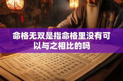 命格无双是指命格里没有可以与之相比的吗
