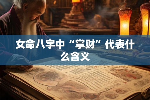 女命八字中“掌财”代表什么含义