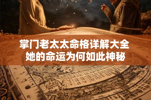 掌门老太太命格详解大全 她的命运为何如此神秘